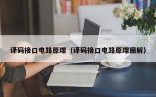 译码接口电路原理（译码接口电路原理图解）